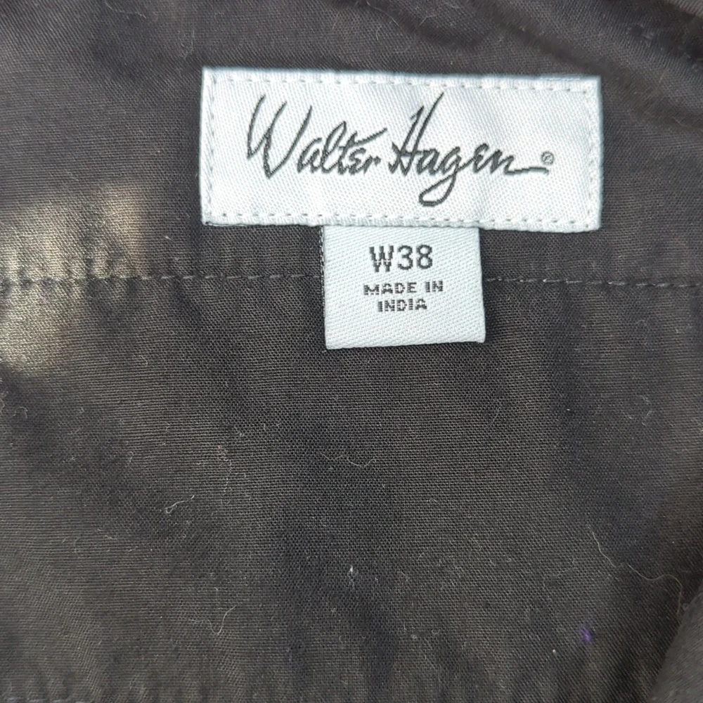 Walter Hagen Performance Moisture Wick Golf Shorts Black and Grey Plaid Men's 38